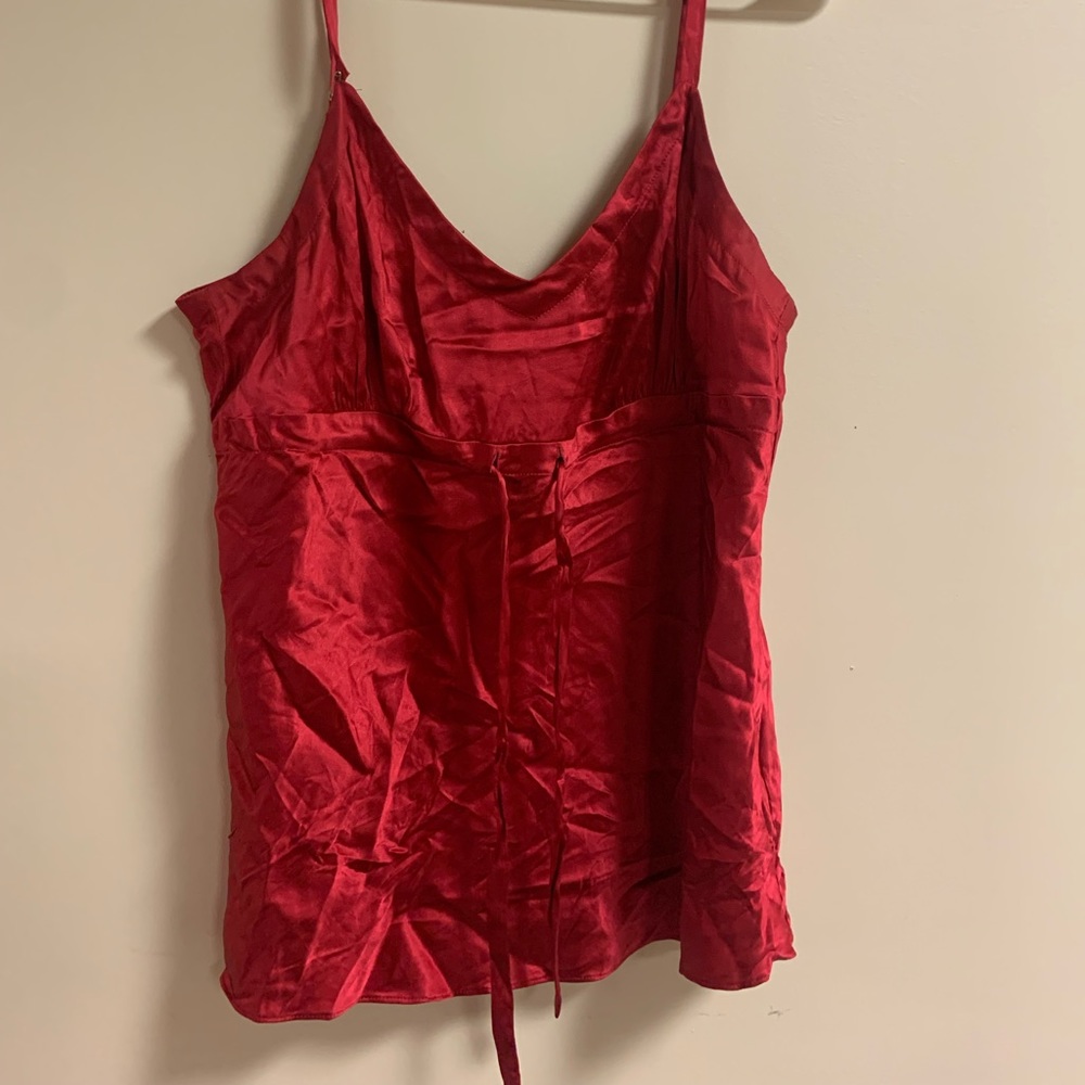 red silk shirt